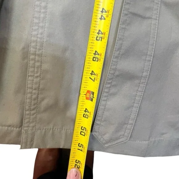 Vintage London Fog Collared Trench Coat Mens With Liner Size 42 Reg Green Brown - Picture 5 of 11